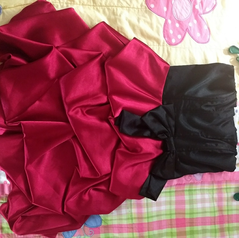 Red and black bubble dress